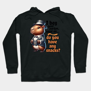 Capybara Gentleman Seeks Snacks Funny Victorian Hoodie